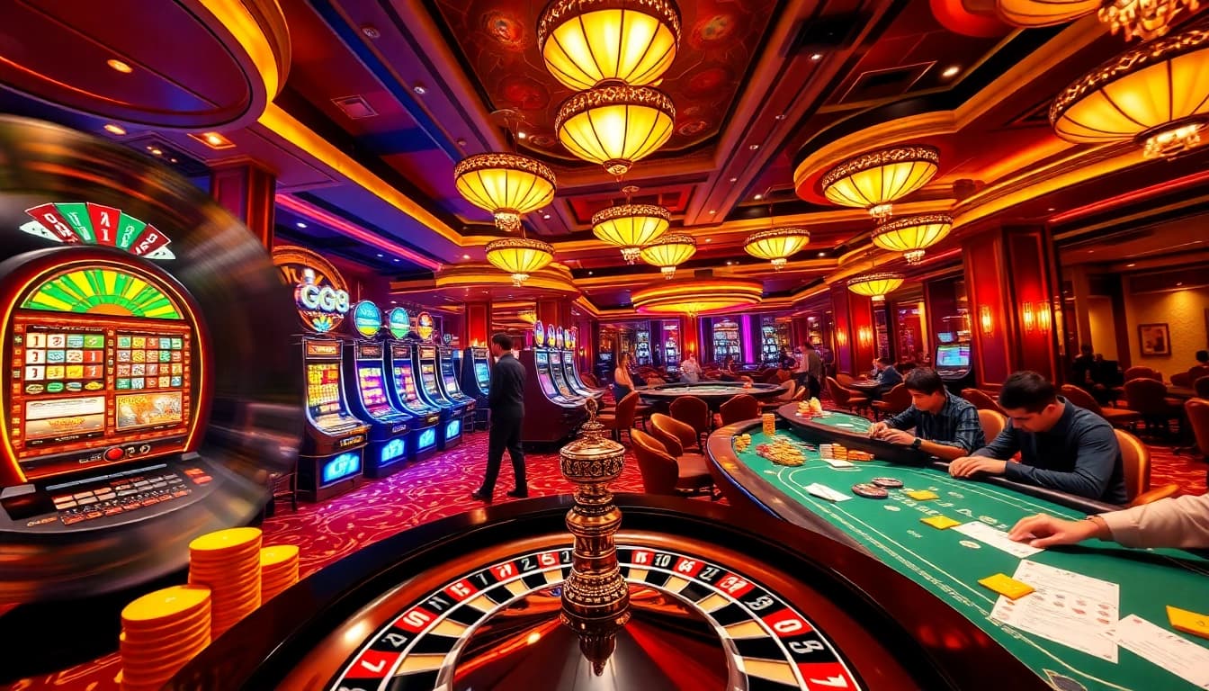 Experience the thrilling atmosphere of GG88 with vibrant casino tables, exciting games and immersive gameplay.