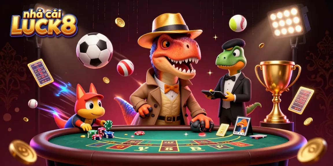 Experience thrilling action at nhà cái LUCK8 with an enticing casino scene featuring dynamic characters and game elements.