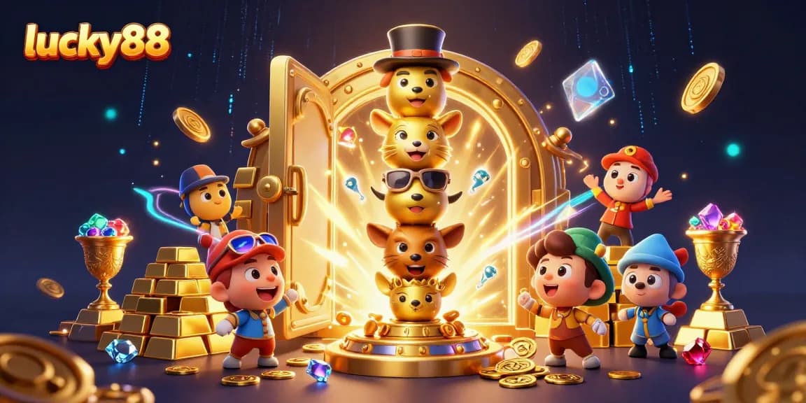 Experience the excitement of lucky88 with vibrant casino elements and a rich totem scene.