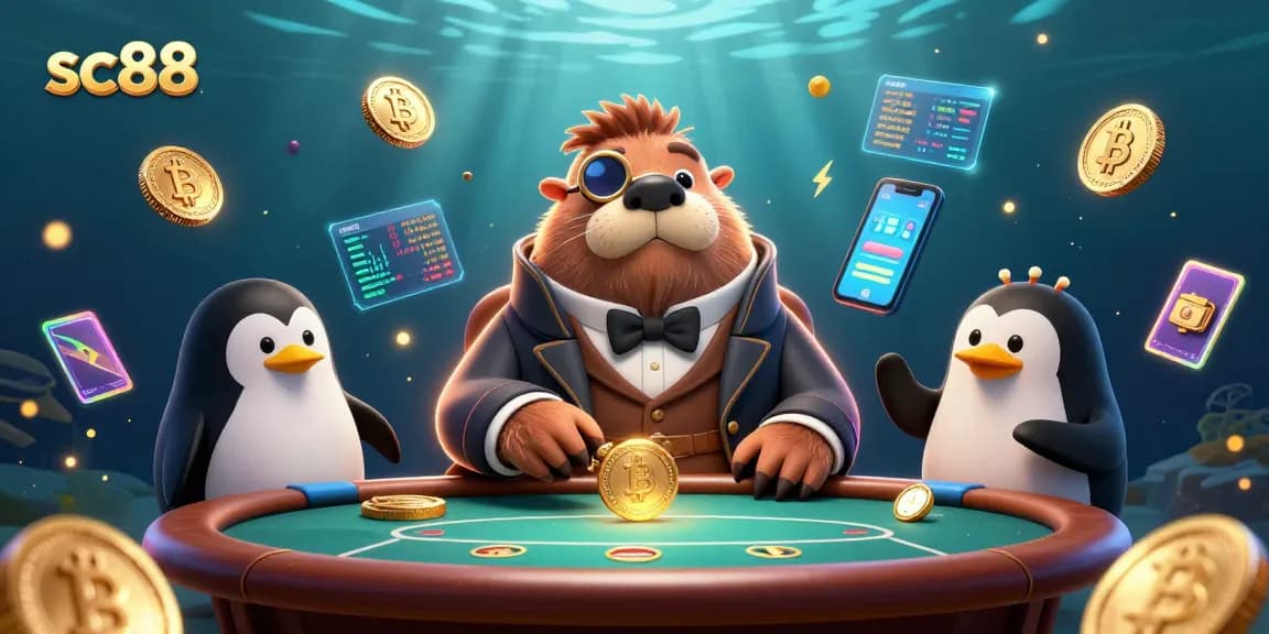 Experience thrilling gameplay at sc88 with a jolly walrus and exotic characters in an underwater poker scene.