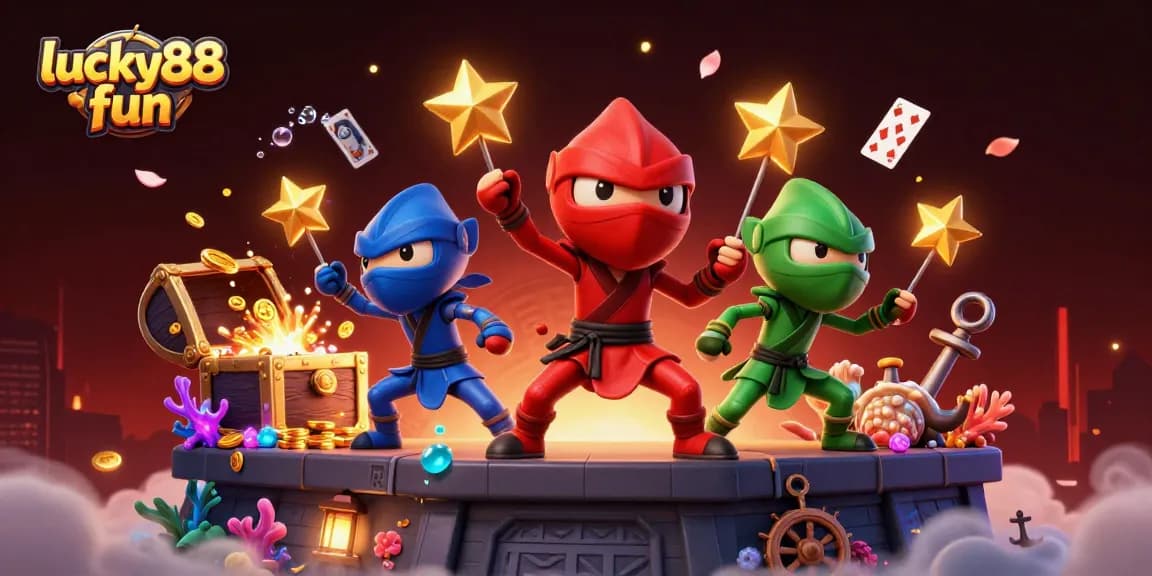 Engage in exciting adventures at lucky88 fun with a vibrant cartoon-themed casino scene.