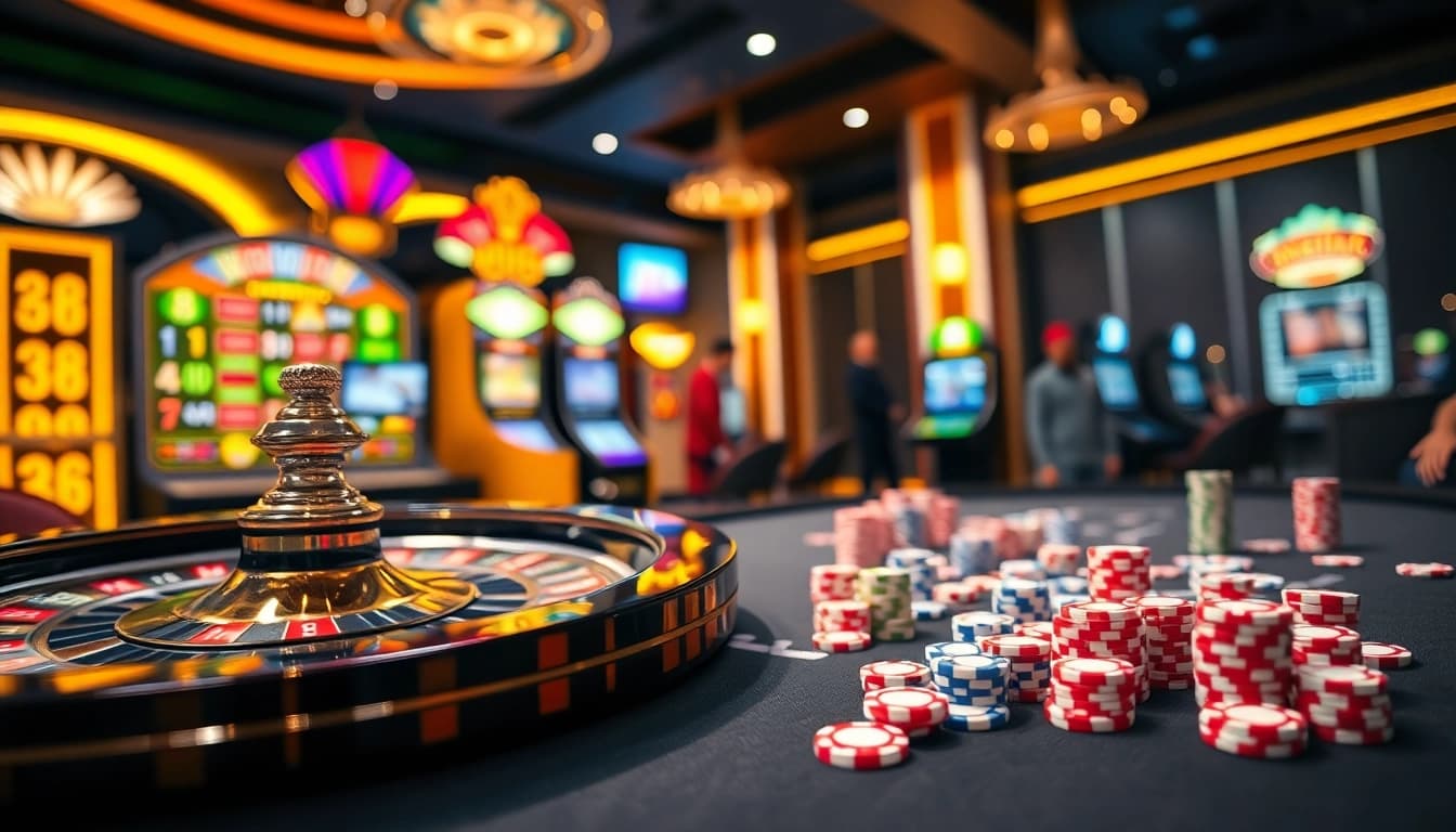 Players enjoying a sophisticated gaming experience at NK88 online casino interface with vibrant colors.