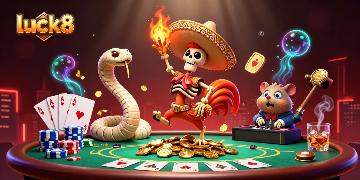 Experience the thrill at luck8 with vibrant characters and engaging gaming elements.
