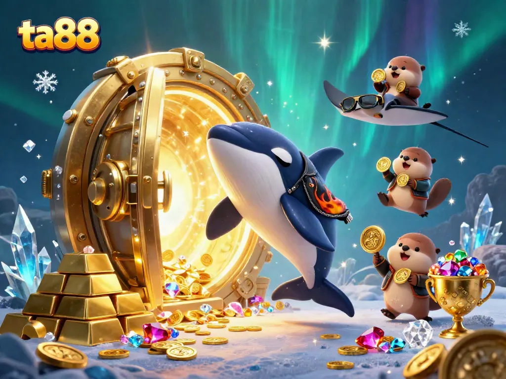 Experience ta88 excitement with vibrant characters and casino riches in an underwater scene.