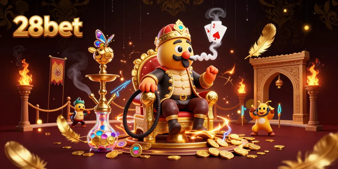 Engage with 28bet's vibrant casino world featuring a whimsical caterpillar master.