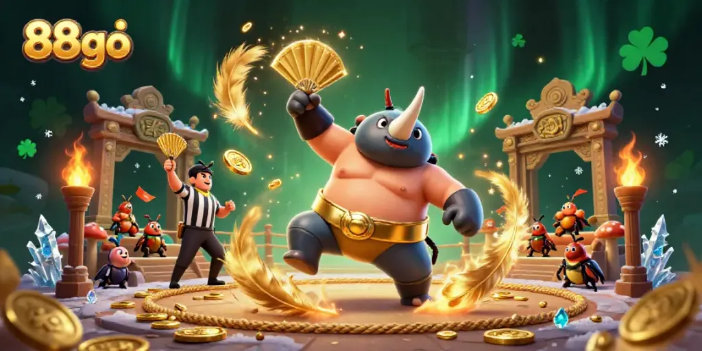 Experience thrilling gameplay with 88go's dynamic casino scene featuring vibrant characters and rich visual effects.