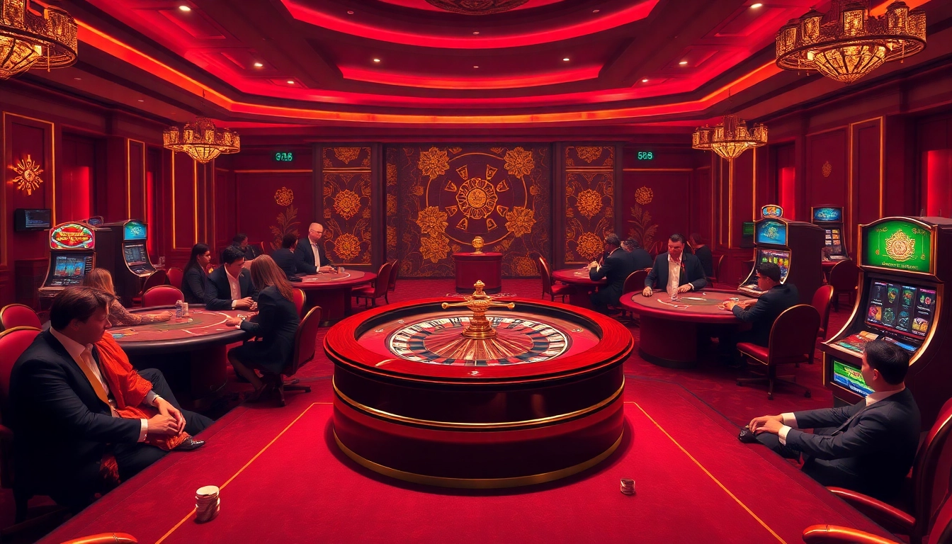 RR88 players enjoying an immersive casino experience with roulette and poker games.