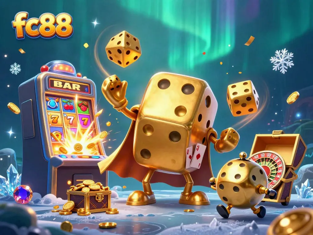 Experience thrilling gameplay with FC88’s golden dice and casino elements in vivid detail.