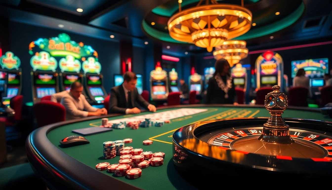 Exciting casino atmosphere showcasing เว็บตรง soibet with vibrant game elements and engaging players.