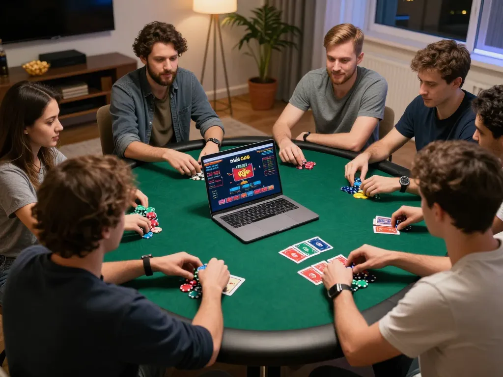 Join friends for a strategic poker night with nhà cái VIC88 online gaming, showcasing fun and responsibility.