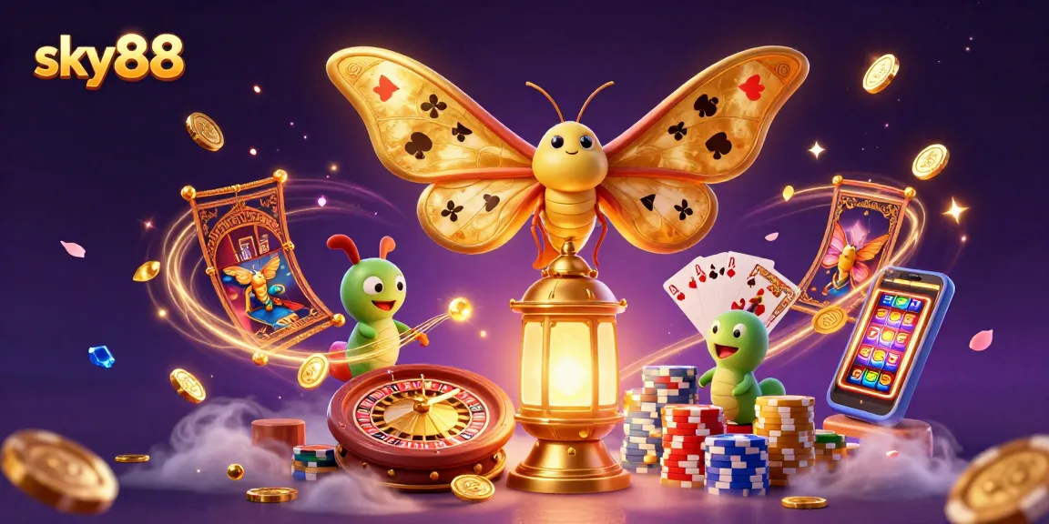 Experience thrilling gameplay at sky88 with dynamic casino scenes and vibrant gambling elements.