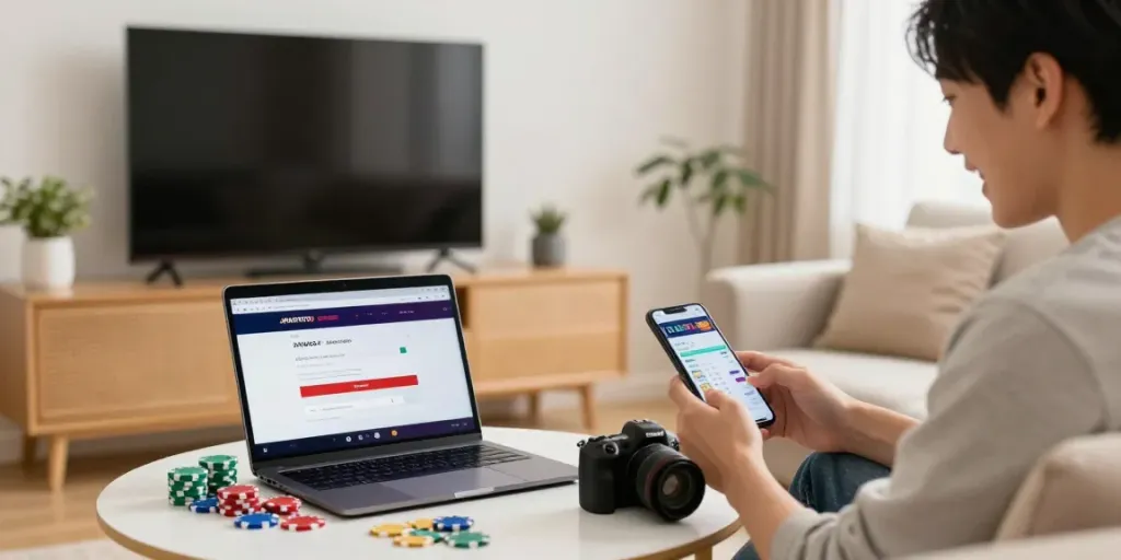 Login fácil e acessível no JAVATOTO com um jogador entusiasmado.
