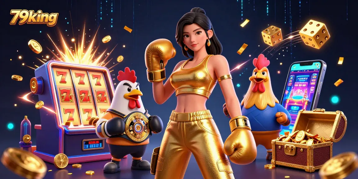 Spin and win at 79king with a vibrant scene of thrilling casino gameplay and rich rewards.
