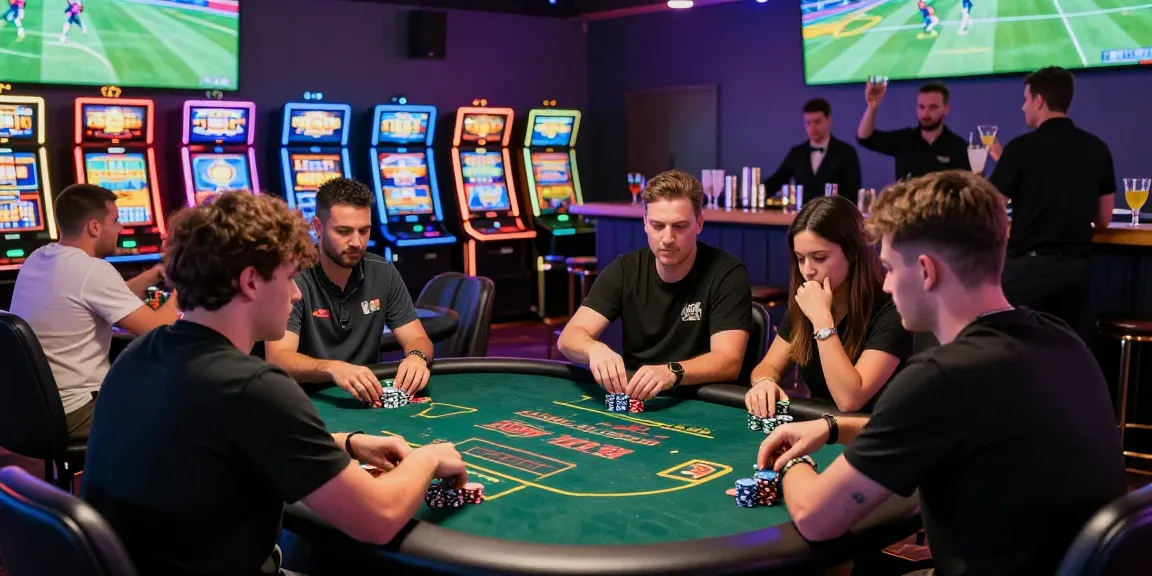 Players enjoying engaging games at vin88 online casino, showcasing poker and blackjack excitement.