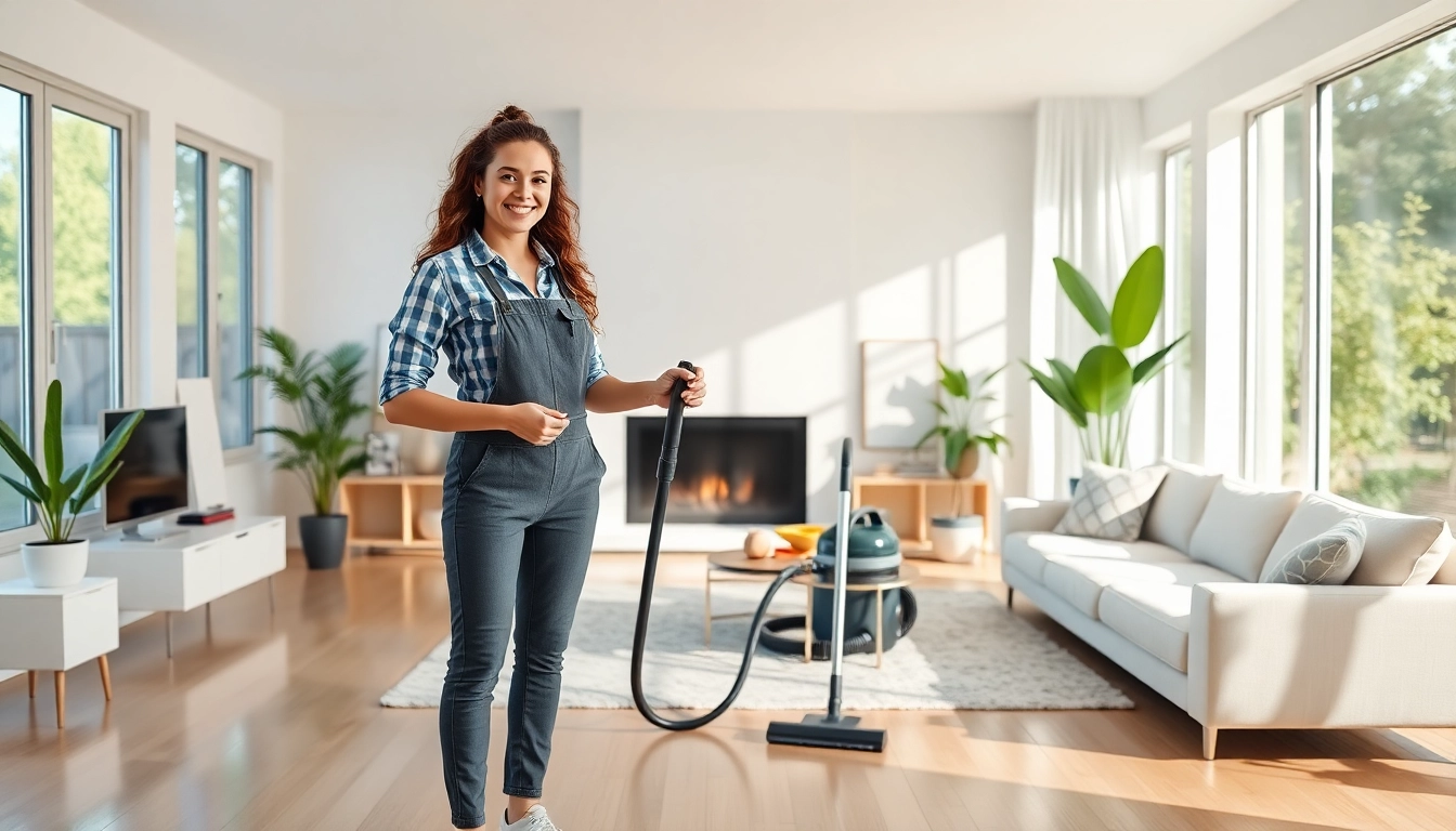 Transform your space with expert house cleaning Atlanta services, showcasing a bright and organized living room.