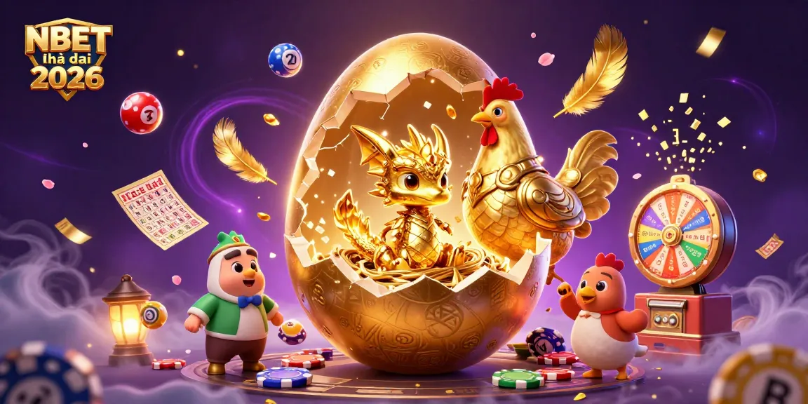 Engage with the magical world of NBET nhà cái 2026 through a dazzling casino-themed illustration.