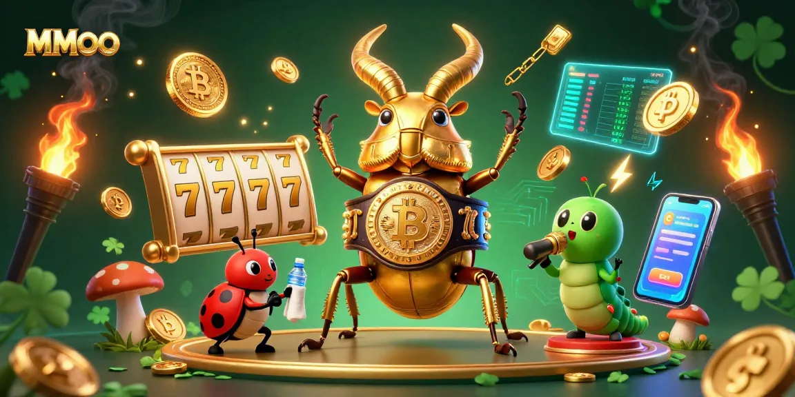 Engage in thrilling MMOO casino games with a vibrant 3D illustration showcasing action and excitement.