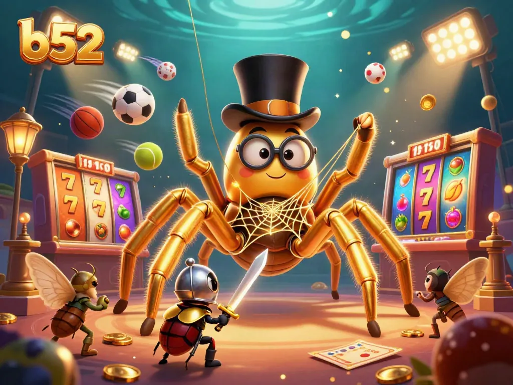 Experience the enchanting world of b52 with thrilling games showcased in a whimsical casino scene.