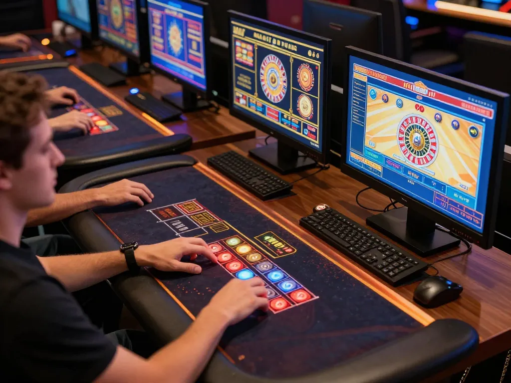 Exciting gaming session at 789win com with dynamic online casino setup showcasing slots and poker.