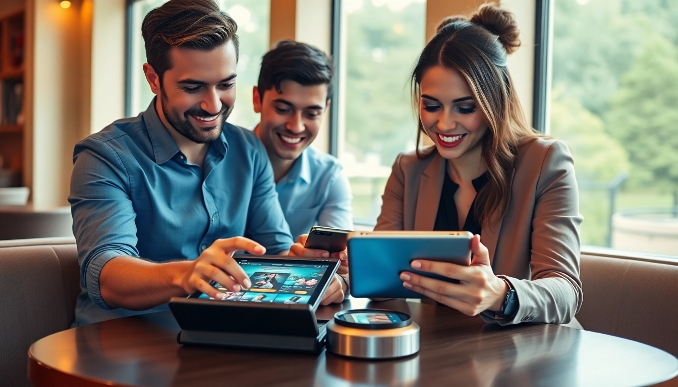 Interagindo com o aplicativo Betwinner para Android (APK) em um café animado.