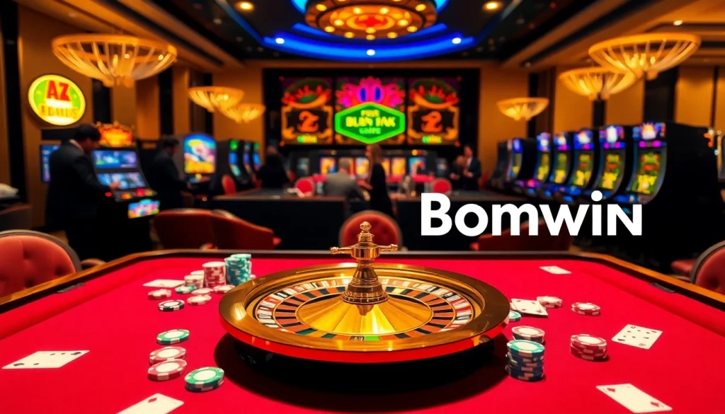 Experience the excitement of Bomwin casino with vibrant tables and thrilling games.