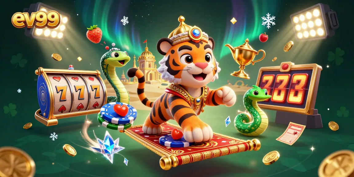 ev99 players enjoy a thrilling jackpot experience amidst vibrant casino elements.