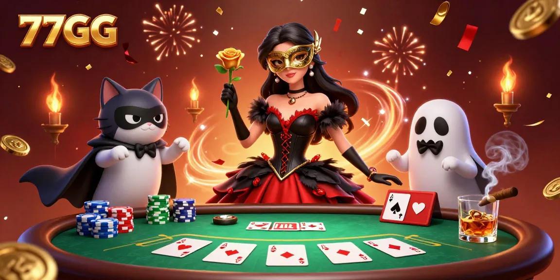 Experience thrilling gaming moments with 77GG in this vibrant casino scene packed with poker action and excitement.