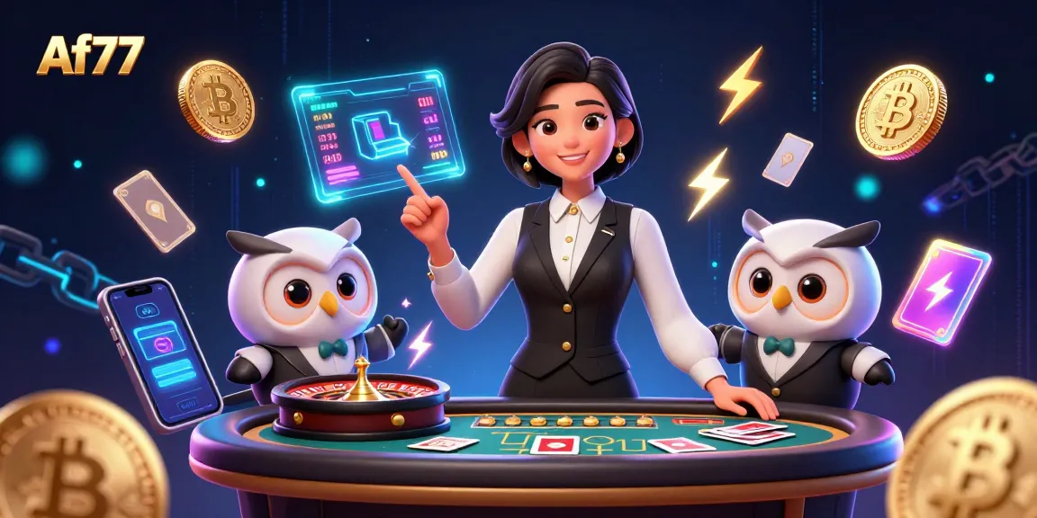Experience exciting gameplay on Af77 with vibrant casino elements and our charming dealers.