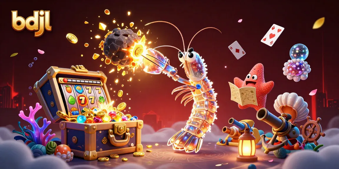 Experience thrilling wins at bdjl with a galactic mantis shrimp and vibrant slot reels.