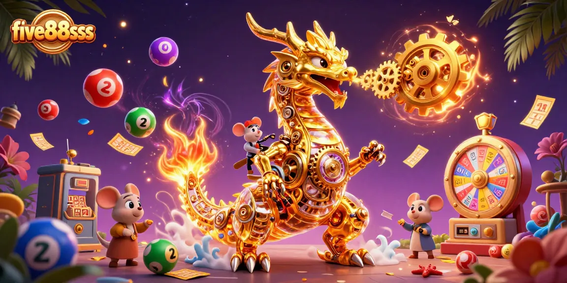 Experience thrilling gameplay with five88sss, featuring a golden dragon and vibrant lottery elements.