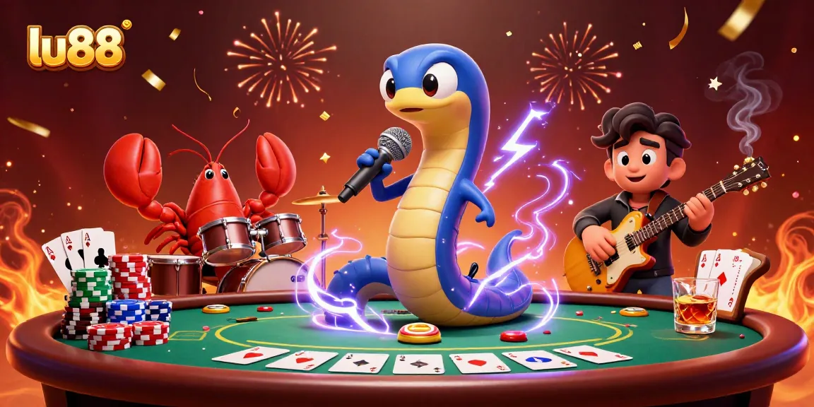Experience thrilling casino action with lu88 featuring a dynamic band and poker elements.