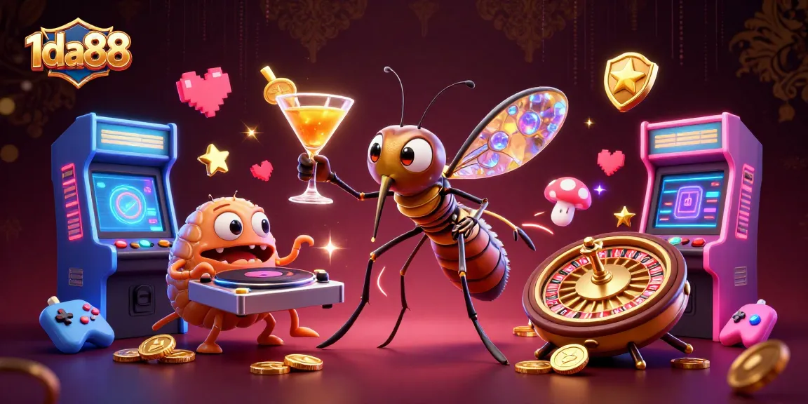 Experience thrilling gameplay with 1da88’s vibrant casino-themed illustration featuring unique characters.