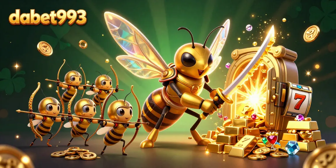 Experience thrilling wins with dabet993 as a golden hornet samurai leads vibrant game elements.