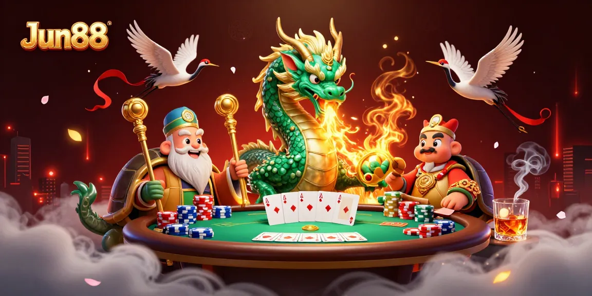 Experience thrilling gaming action at Jun88 with vibrant characters and exciting casino elements.