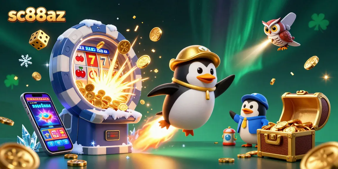 Experience the excitement of sc88az's golden adventures with a cartoon penguin and casino magic!