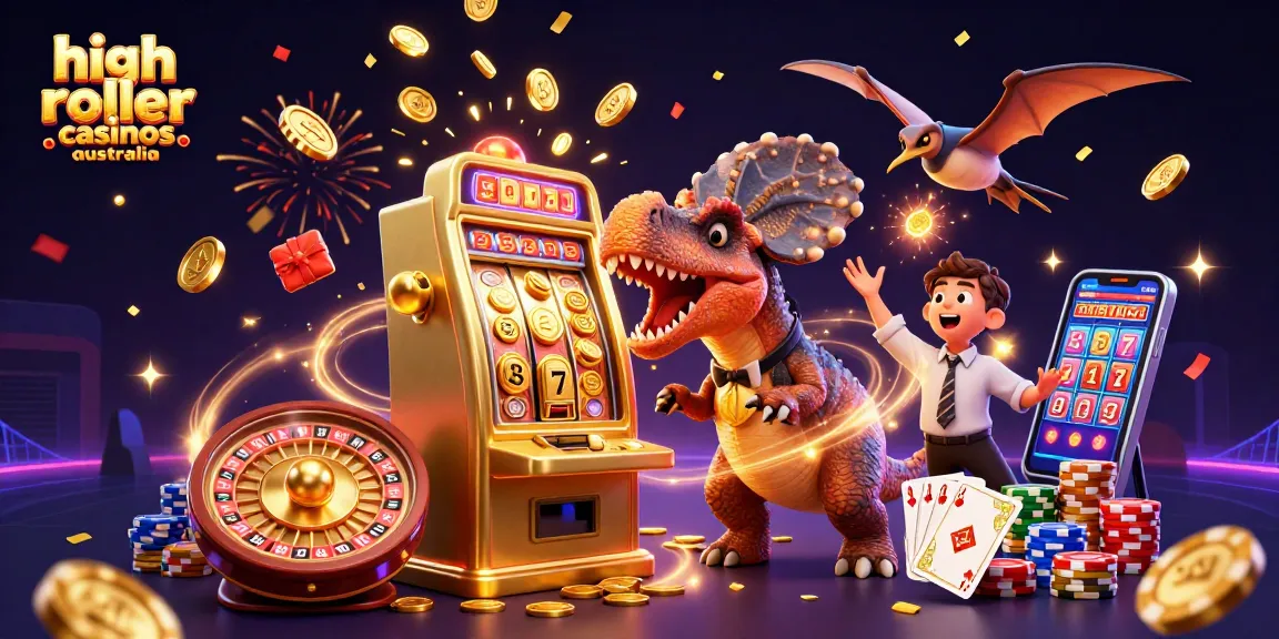 Experience the thrill of high roller casinos Australia with a jackpot scene featuring dynamic characters and coins.