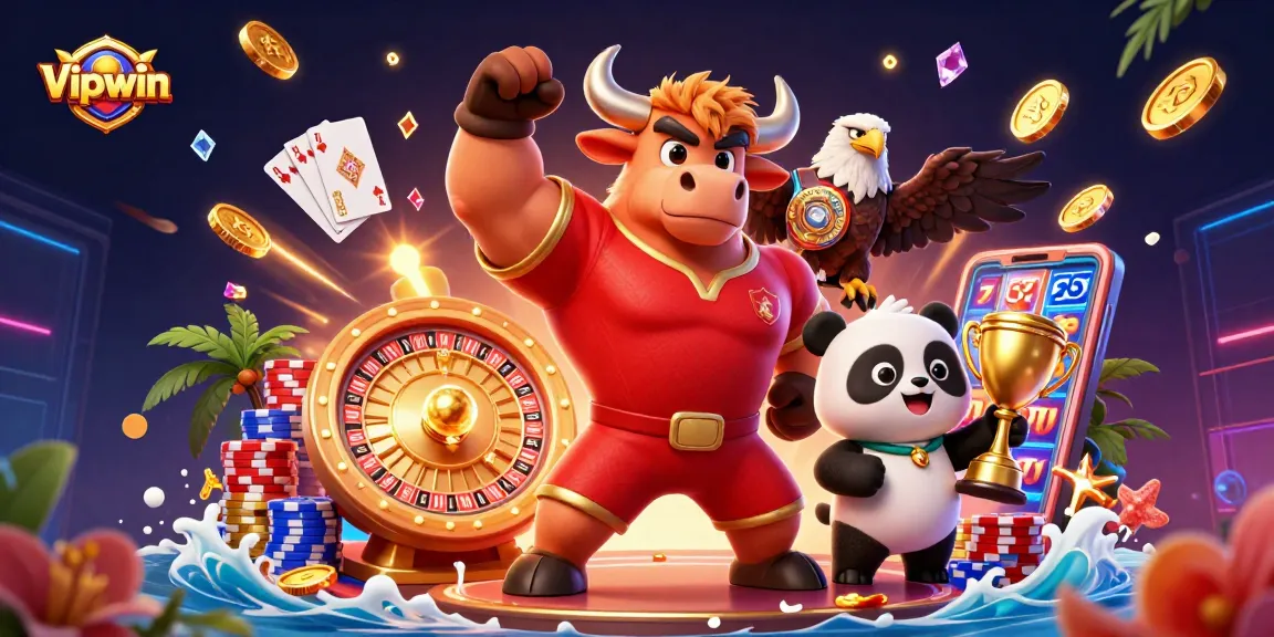 Experience thrilling victories at Vipwin with our dynamic 3D casino illustration showcasing exciting gaming elements.